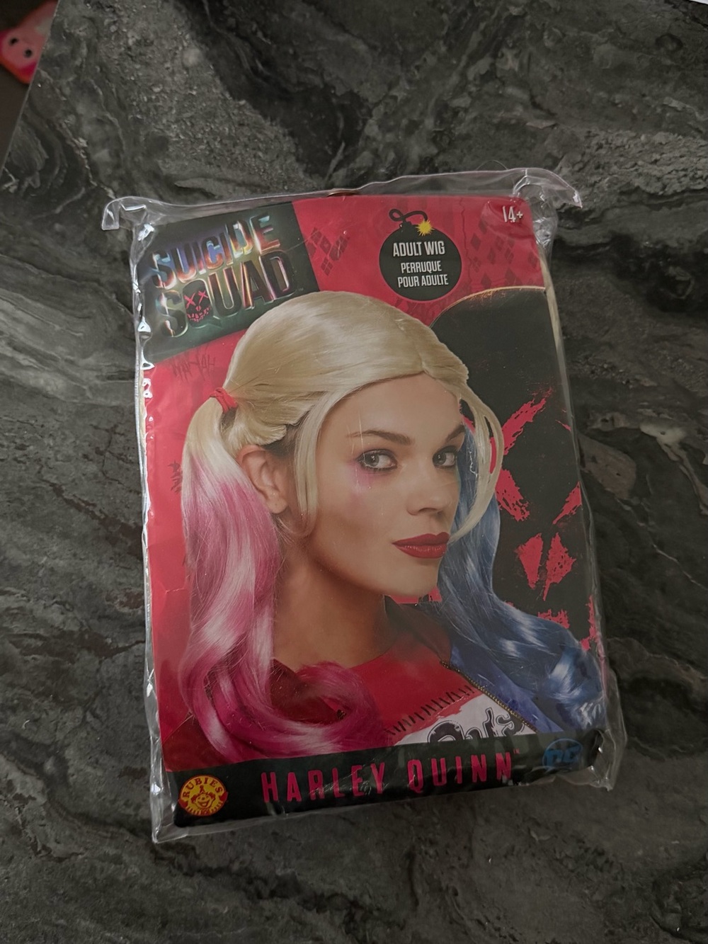 Harley Quinn Blonde Wig with Pink & Blue Tips